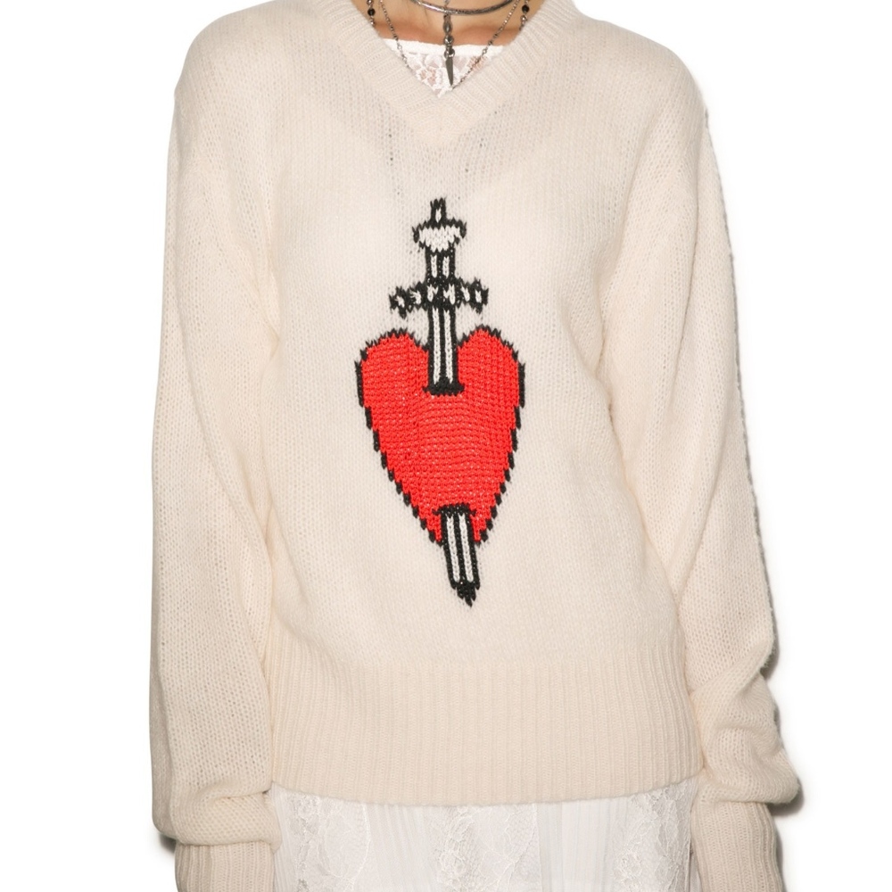 WILDFOX WHITE LABEL 'KING OF HEARTS' SWEATER NWOT!